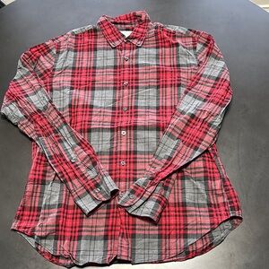 J Crew Red and Gray Plaid Shirt